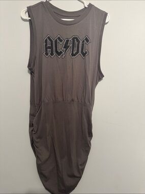 AC/DC womans Sleeveless Graphic dress  in Charcoal